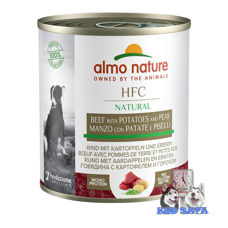 Almo Nature HFC Konzerva Za Pse, Govedina i Grašak 290g