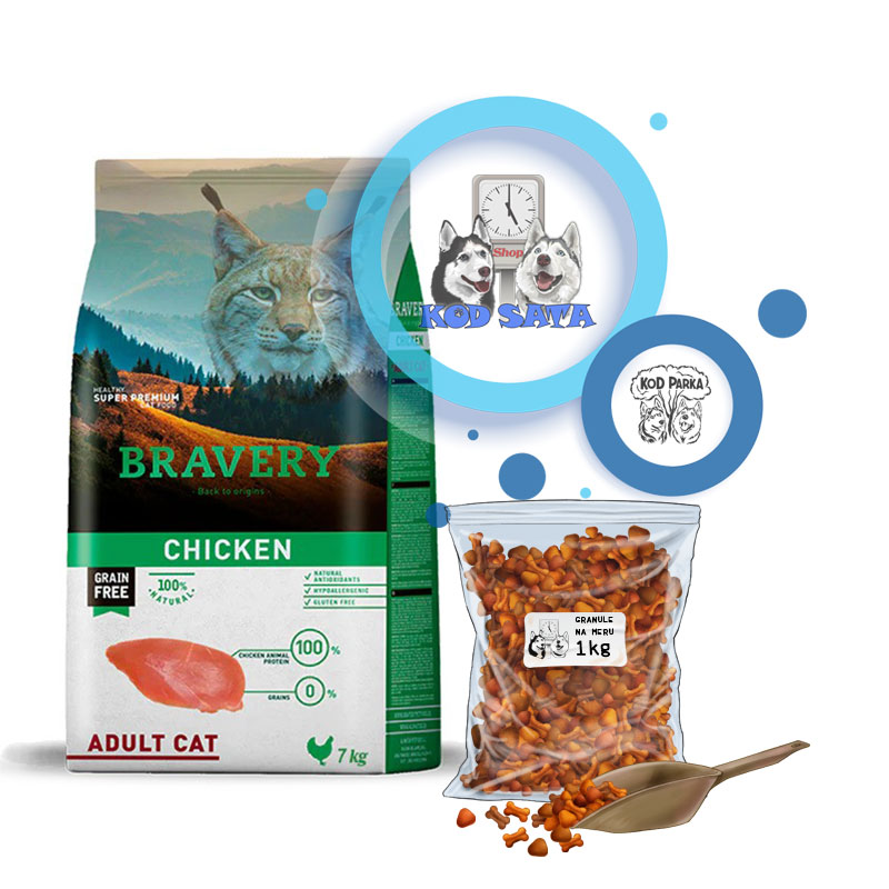 Bravery Hrana Za Mačke Piletina, Na Razmeru 1kg