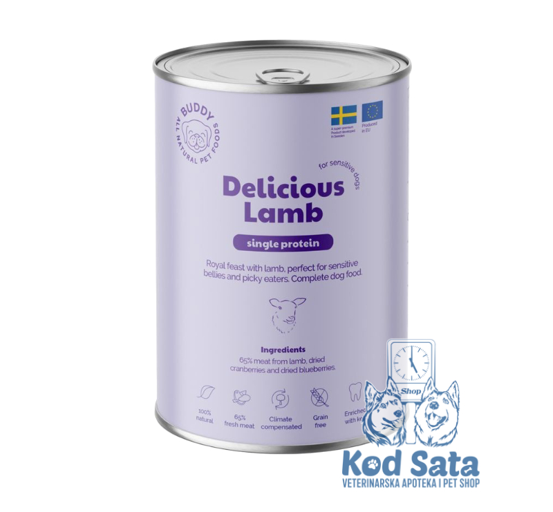 Buddy Delicious Lamb Konzerva Za Pse, Jagnjetina 400g