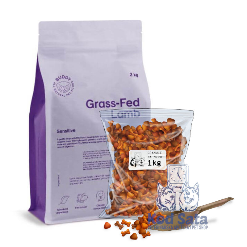 Buddy Grass Fed Lamb, Hrana Za Odrasle Osetljive Pse, Jagnjetina, Na Razmeru 1kg