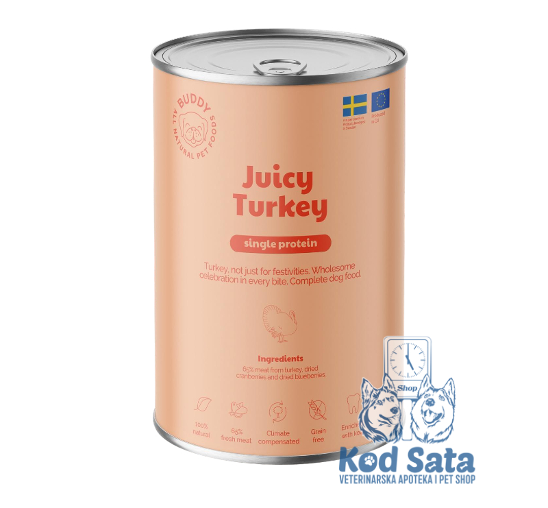 Buddy Juicy Turkey Konzerva Za Pse, Ćuretina 400g