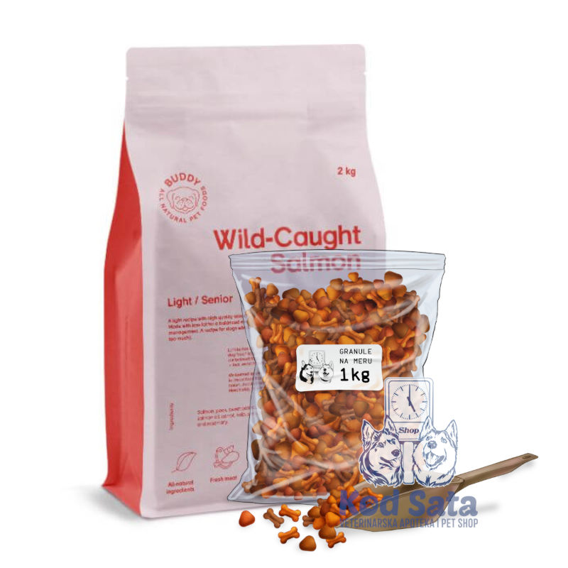 Buddy Wild Caught Salmon, Hrana Za Starije i Gojazne Pse, Divlji Losos, Na Razmeru 1kg