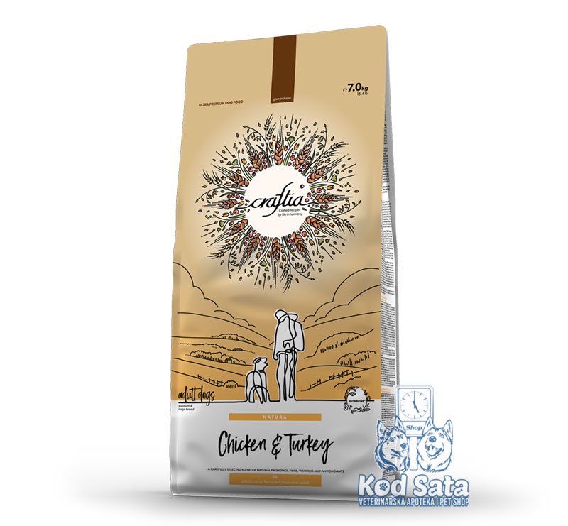Craftia Hrana Za Pse Srednjih i Velikih Rasa, Piletina i Ćuretina