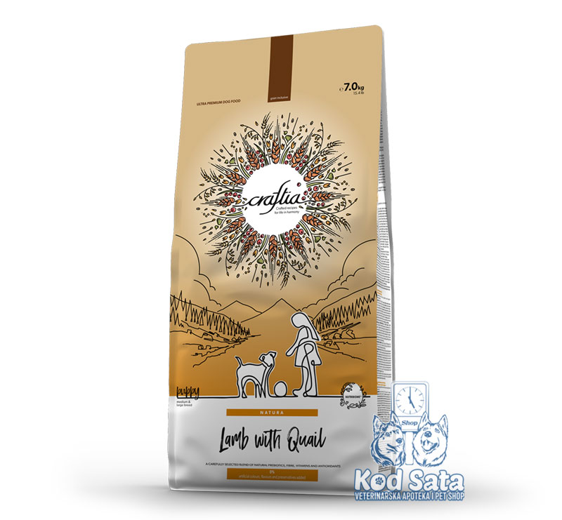 Craftia Hrana Za Štence Srednjih i Velikih Rasa, Jagnjetina i Prepelica