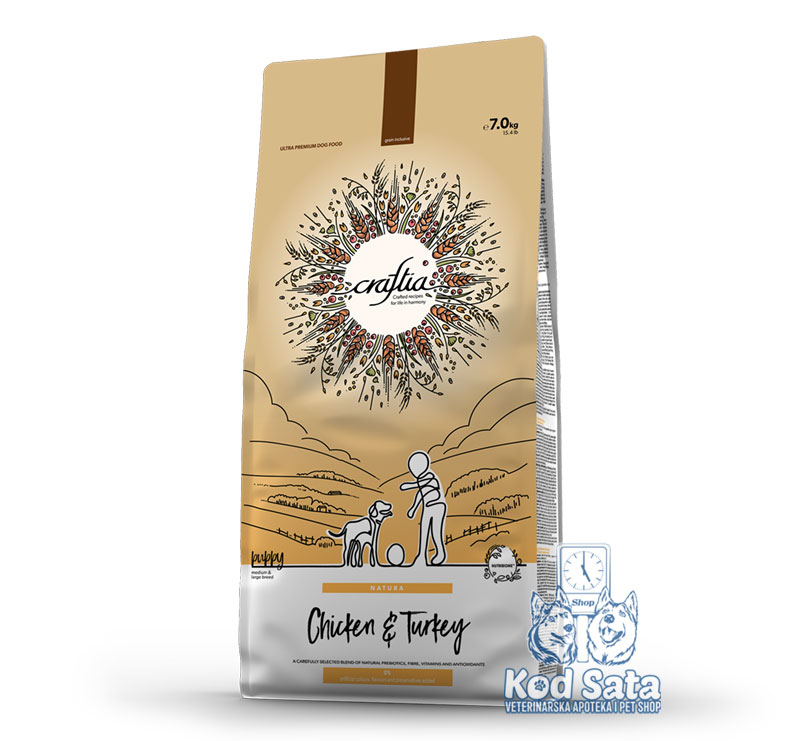 Craftia Hrana Za Štence Srednjih i Velikih Rasa, Piletina i Ćuretina