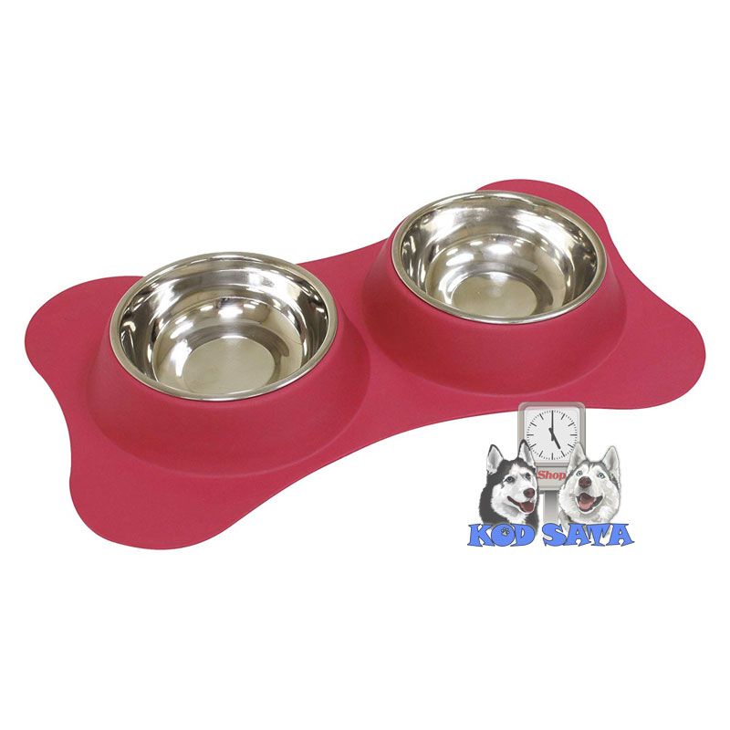 Croci Dupla Činija Sa Silikonskom Podlogom 2x520ml