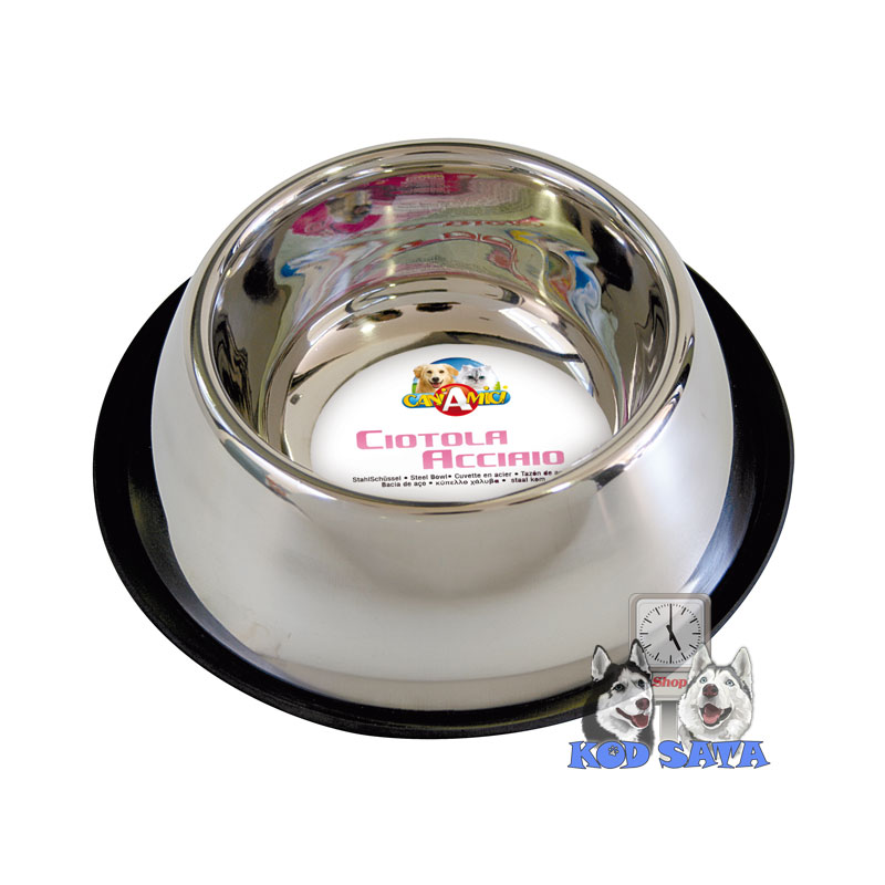Croci Metalna Inox Duboka Činija Sa Gumom 0,9l