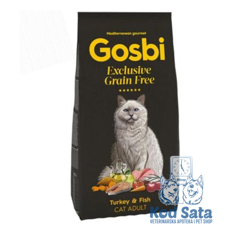 Gosbi Exclusive Bez Žitarica, Hrana Za Mačke, Ćuretina i Riba