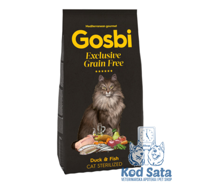 Gosbi Exclusive Bez Žitarica, Hrana Za Sterilisane Mačke, Pačetina i Riba