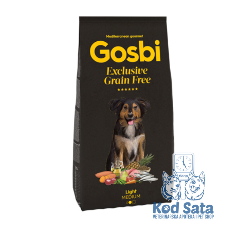 Gosbi Exclusive Hrana Za Pse Sa Viškom Kilograma Srednjih Rasa Bez Žitarica, Ćuretina