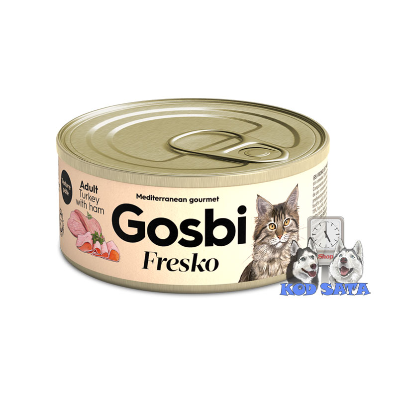 Gosbi Fresko Konzerva Za Odrasle Mačke Ćuretina i Šunka 70g