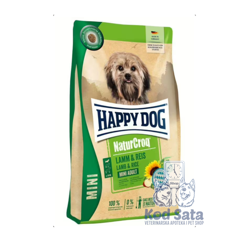 Happy Dog NaturCroq Mini, Hrana Za Male Pse, Jagnjetina i Pirinač 4kg