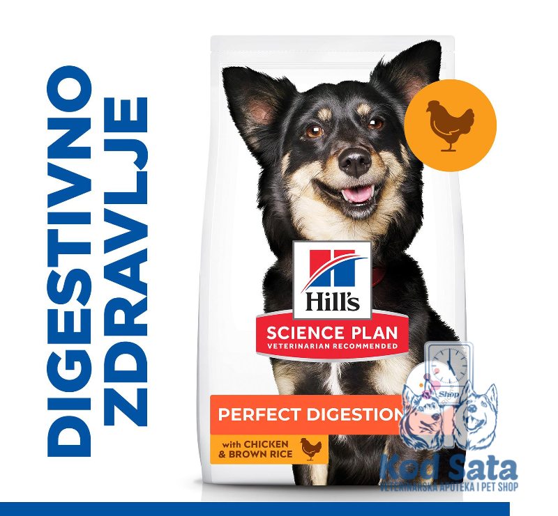 Hill's Adult Small&Mini Perfect Digestion, Hrana Za Pse Digestivno Zdravlje, Piletina