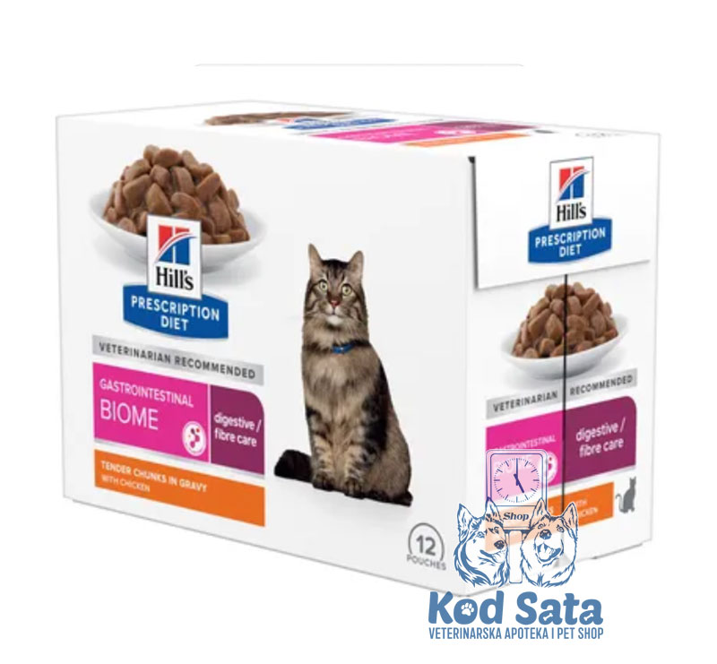 Hill's GI Biome, Sosići za Mačke Podrška Varenju, Sa Piletinom 85g x 12kom
