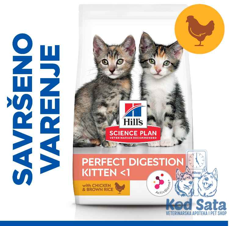 Hill's Perfect Digestion Kitten, Hrana Za Mačiće, Piletina 1,5 kg