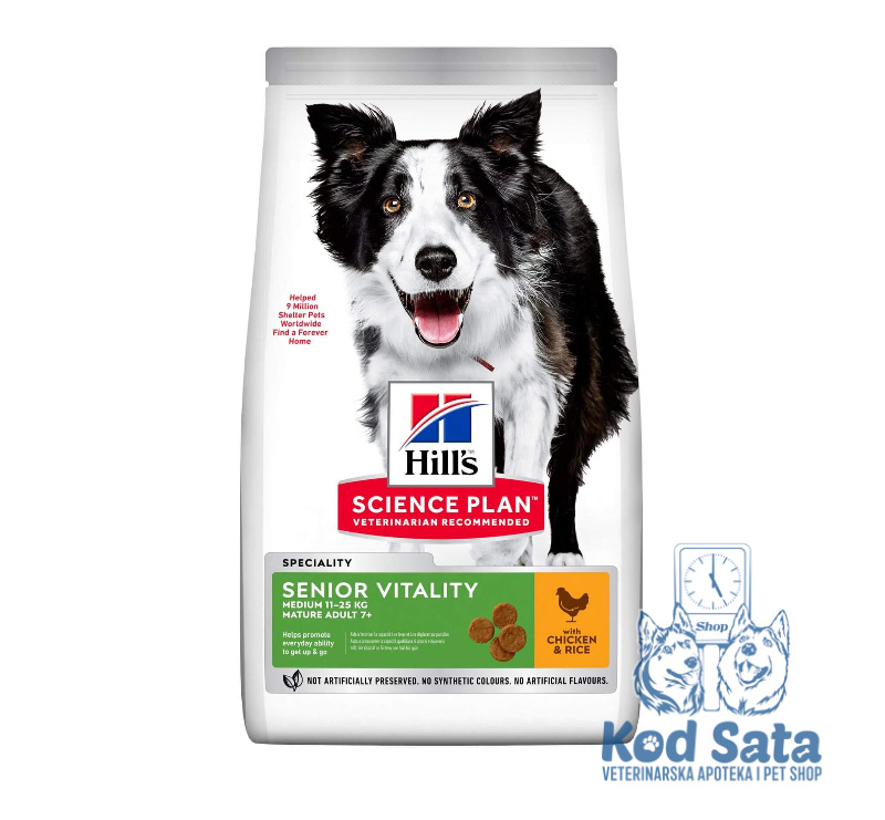 Hill's Senior Vitality Medium, Hrana Za Starije Pse, Piletina 14kg