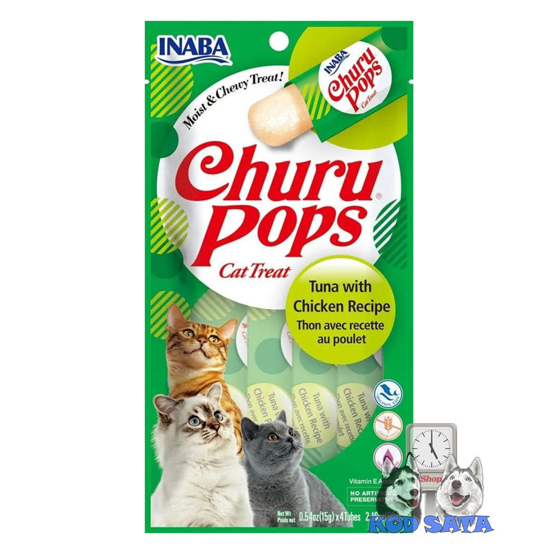 Inaba Mesne Lizalice Za Mačke, Piletina i Tuna 4x15g