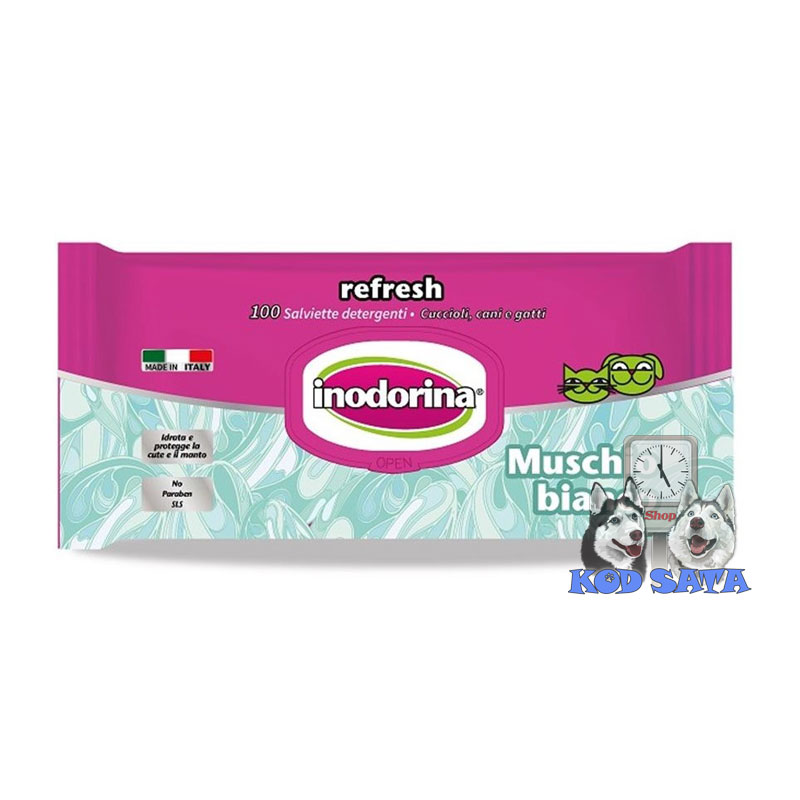 Inodorina Refresh Vlažne Maramice Za Pse i Mačke Beli Mošus