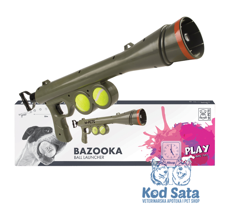 M-Pets Bazooka Bacač Loptica Za Pse 63 x 19,5 x 9,5 cm