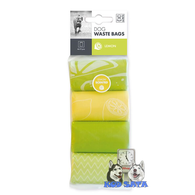 M-Pets Kese Za Izmet Miris Limuna 4x15kom