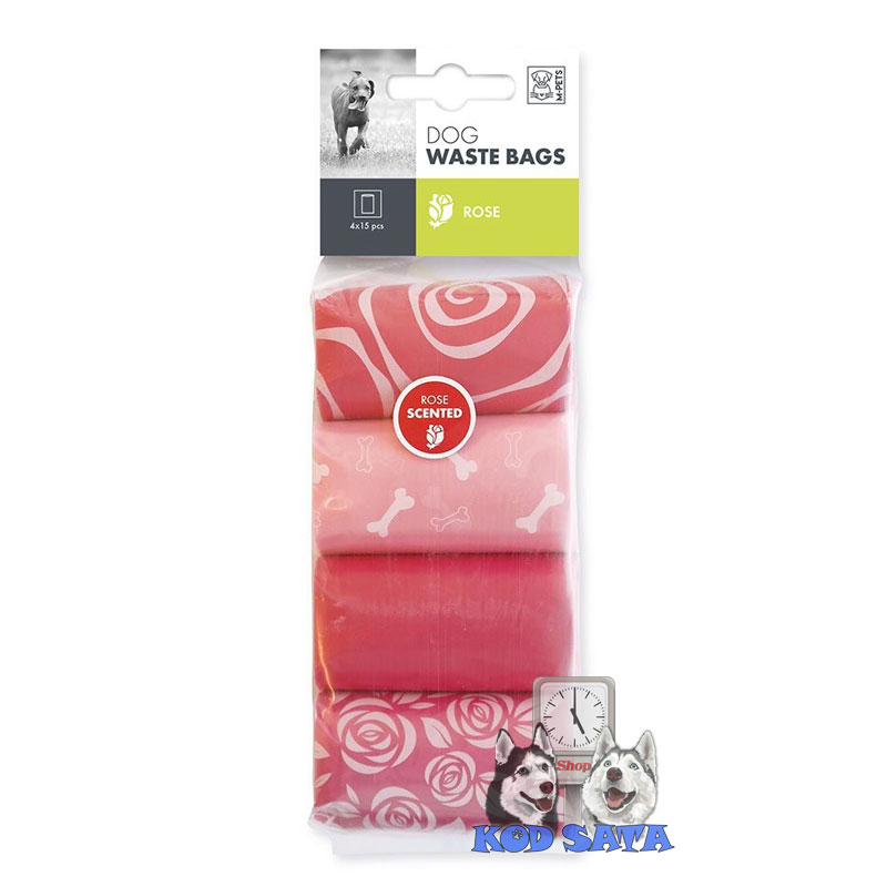 M-Pets Kese Za Izmet Miris Ruže 4x15kom