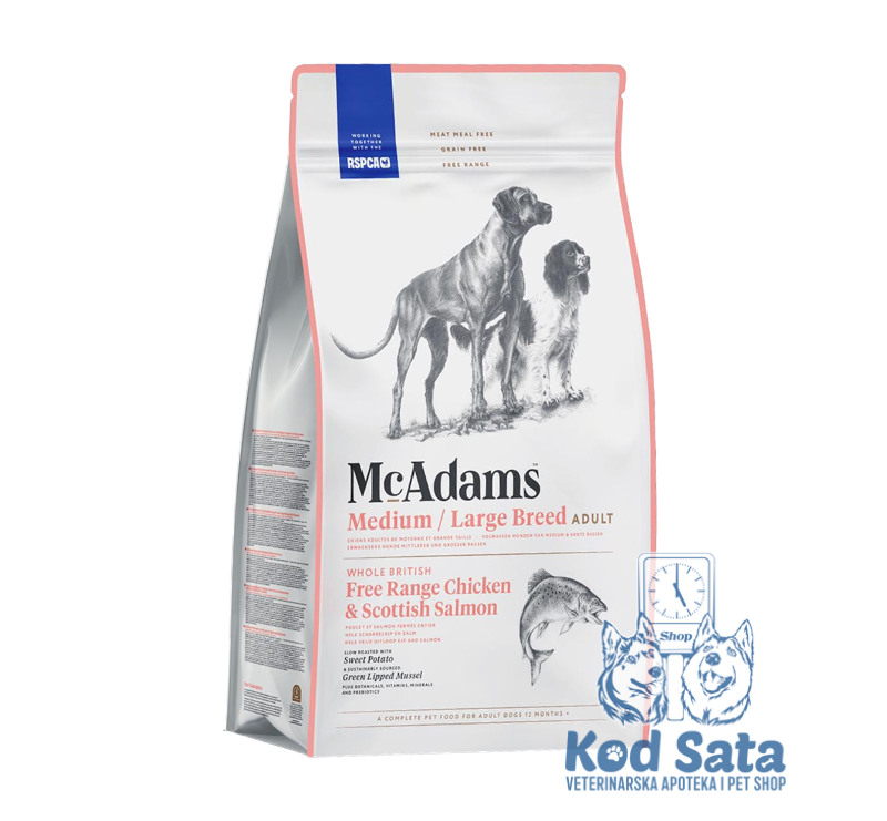 Mc Adams Hrana Za Pse Srednjih i Velikih Rasa, Piletina i Losos
