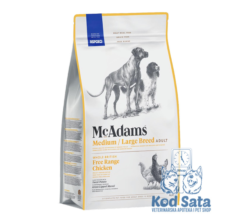 Mc Adams Hrana Za Pse Srednjih i Velikih Rasa, Piletina