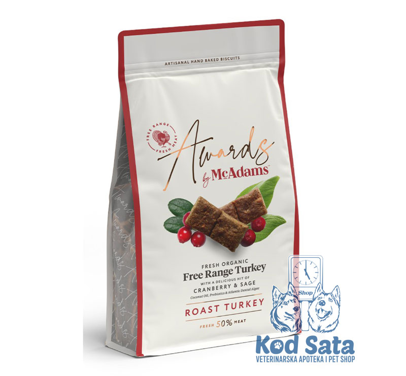 Mc Adams Poslastice Za Osteljive Pse, Ćuretina i Brusnica 150g