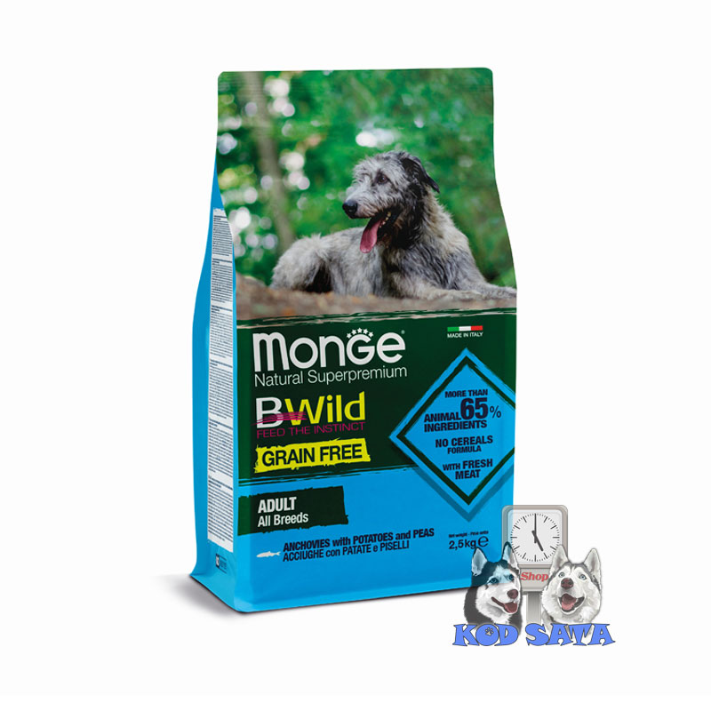 Monge Bwild Hrana Za Pse Bez Žitarica, Inćun Sa Krompirom 