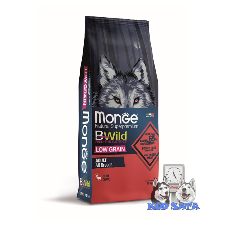 Monge Bwild Hrana Za Pse Low Grain, Jelen