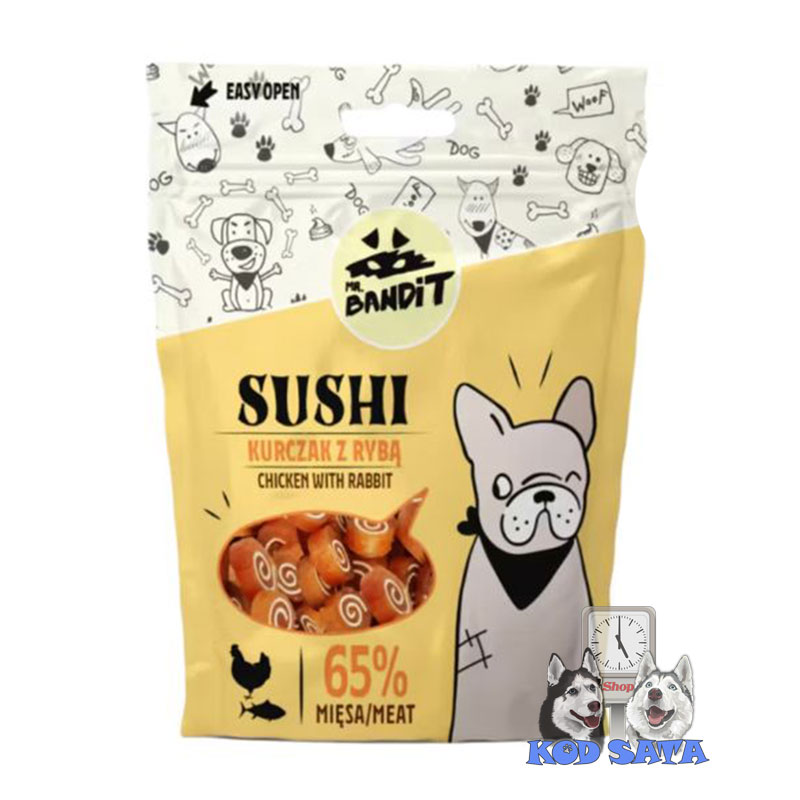 Mr. Bandit Poslastica Za Pse, Suši Pile/Riba 80g