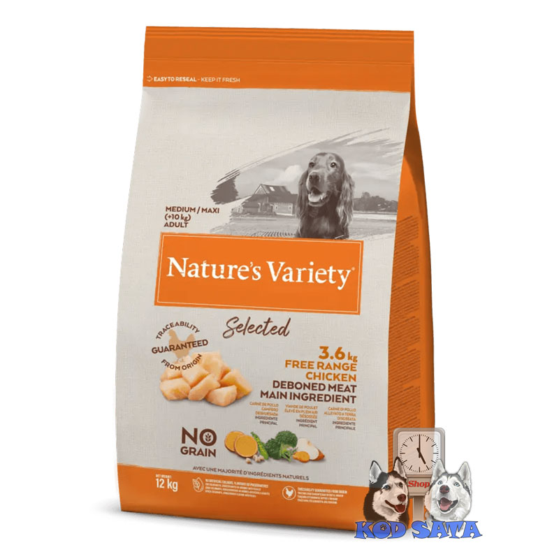 Nature's Variety No Grain Hrana Za Pse Srednjih/Velikih Rasa, Piletina