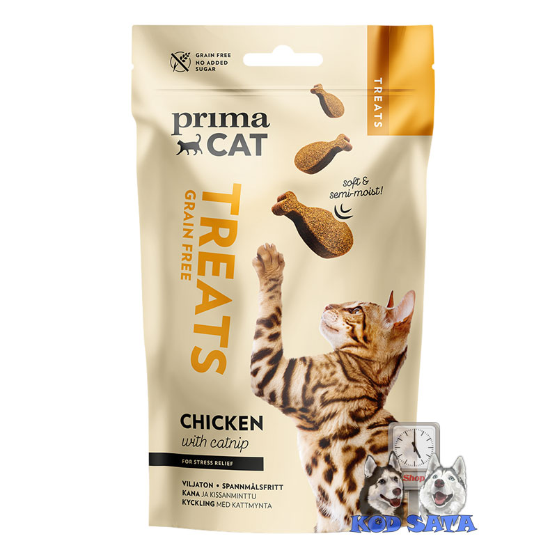 Primacat Poslastice Za Mačke Sa Macinom Travom, Piletina 50g