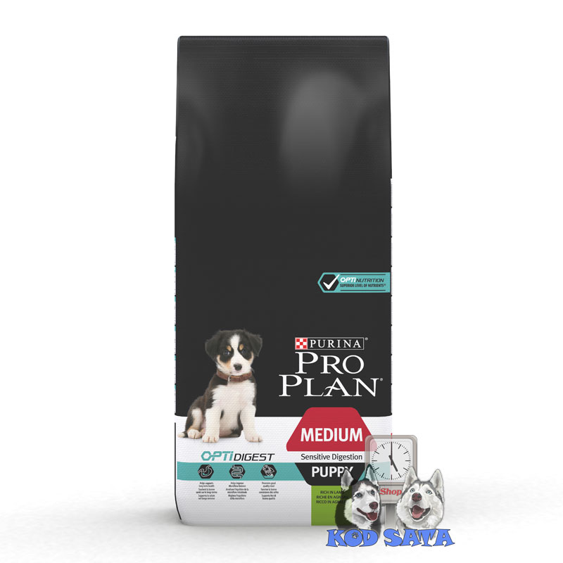 Pro Plan Hrana Za Štence, Medium Puppy Sensitive Digestion Jagnjetina 12kg