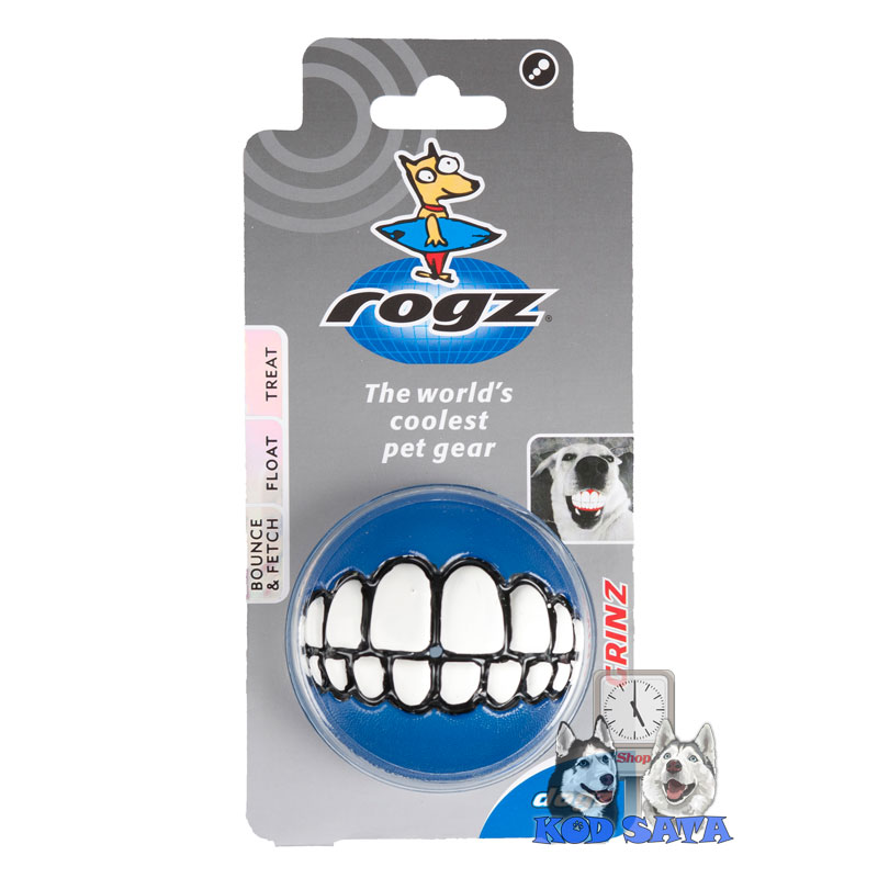 Rogz Grinz Lopta Za Poslastice Sa Zubima Plava