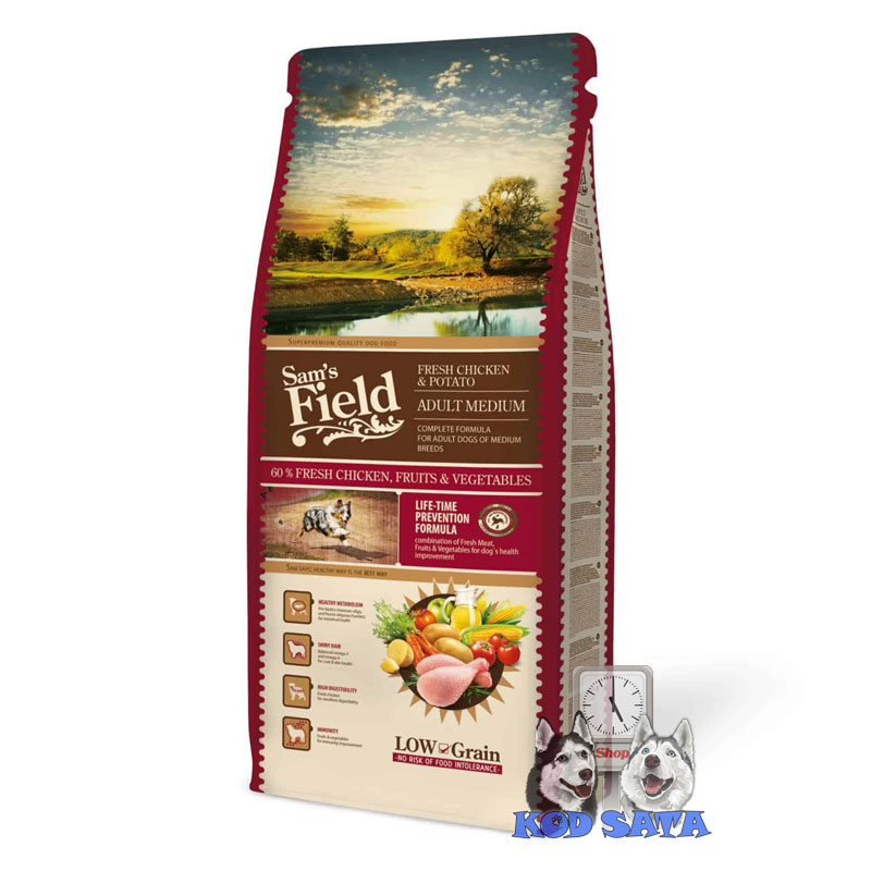 Sam's Field Hrana Za Srednje Pse, Piletina i Krompir 13kg