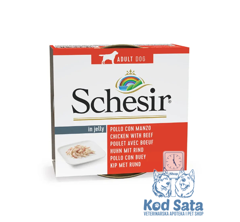 Schesir Dog Piletina Sa Govedinom u Želeu U Konzervi 150g