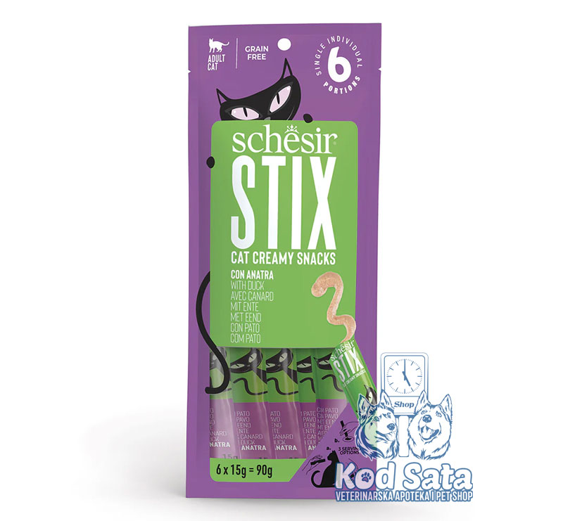 Schesir Kremaste Poslastice Za Mačke, Pačetina 6x15g
