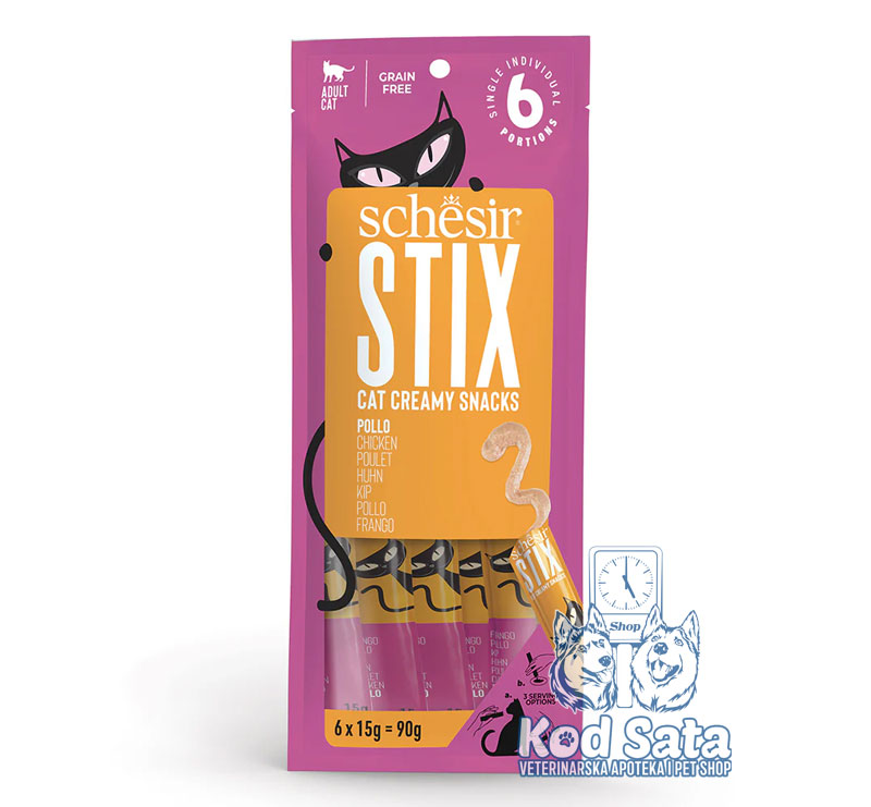 Schesir Kremaste Poslastice Za Mačke, Piletina 6x15g