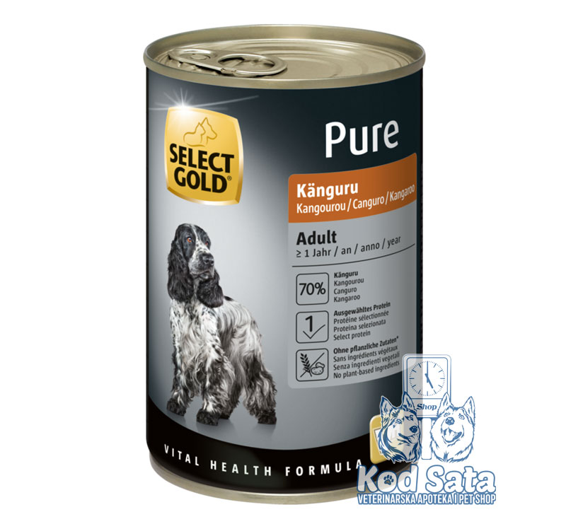 Select Gold Pure Konzerva Za Pse, Kegurovo Meso 6x400g