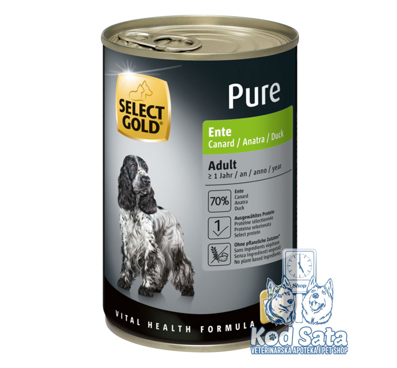 Select Gold Pure Konzerva Za Pse, Pačetina 6x400g