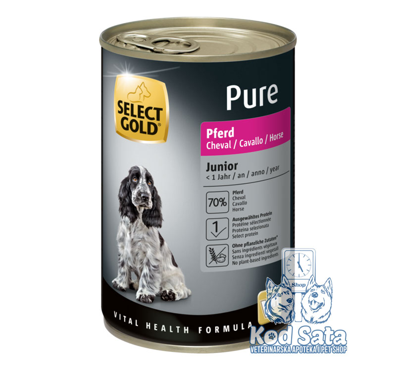 Select Gold Pure Konzerva Za Štence, Konjetina 6x400g