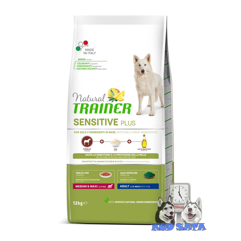 Trainer Natural Sensitive Plus Medium&Maxi Hrana Za Odrasle Pse Konjetina