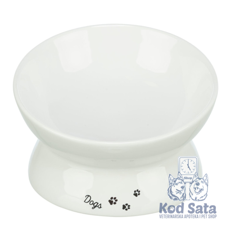 Trixie - Bela Keramička Činija Za Pse Ergonomska 0,35l