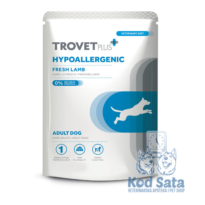 TrovetPlus Hypoallergenic, Veterinarska Vlažna Hrana Za Osetljive Pse, Jagnjetina