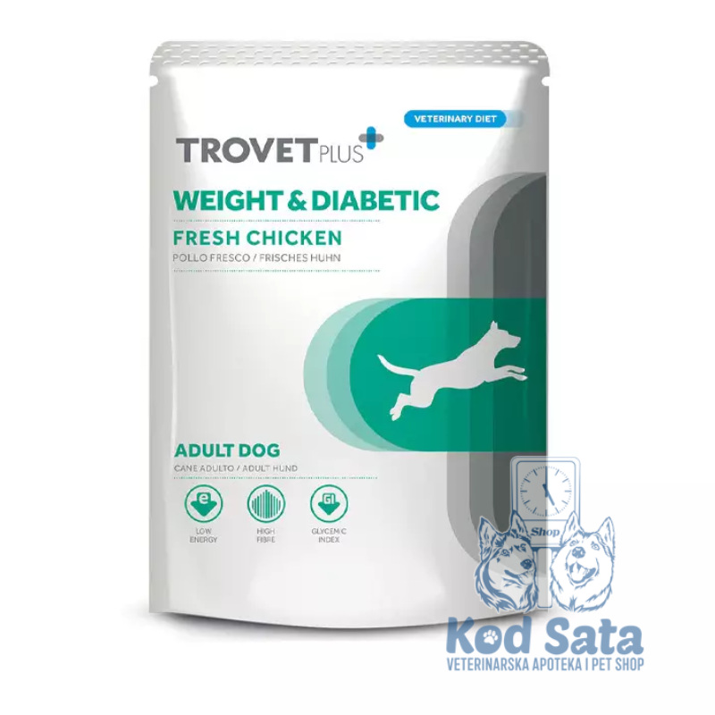 TrovetPlus Weight & Diabetic, Veterinarska Vlažna Hrana Za Pse Za Težinu i Dijabetis 