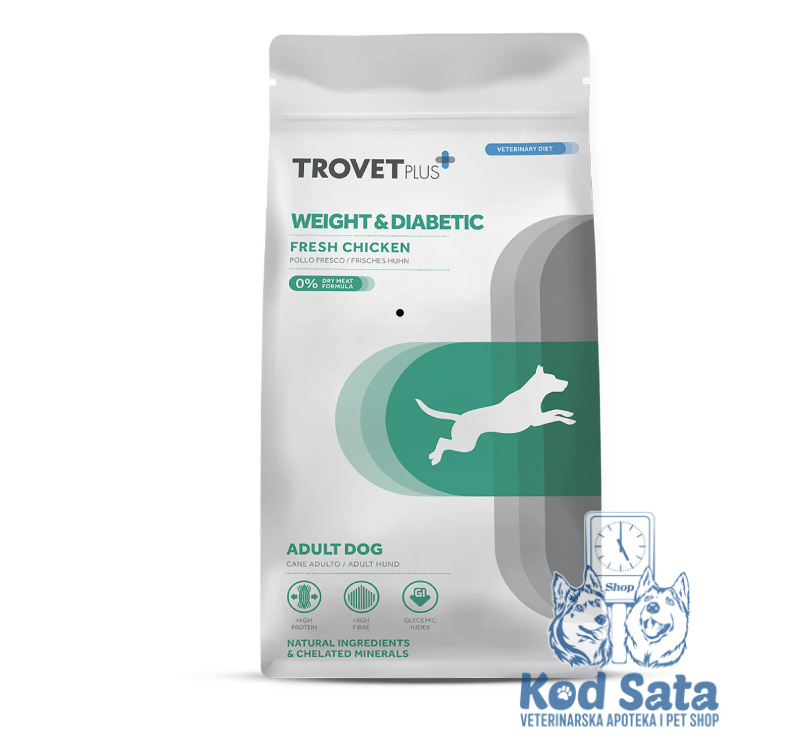 TrovetPlus Weight & Diabetic Za Pse, Veterinarska Dijeta Za Dijabetis i Gojaznost 10kg