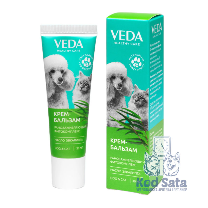 VEDA Krema Balzam Sa Regenerativnim Fitokompleksom I Uljem Eukaliptusa Za Pse I Mačke 30ml