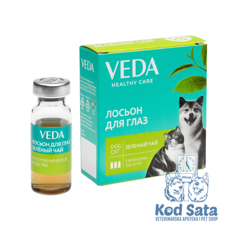 VEDA Losion Za Oči Za Pse i Mačke, Zeleni Čaj 3x10ml