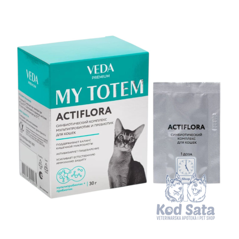 VEDA My Totem Actiflora, Sinbiotik Probiotik i Prebiotik Za Mačke